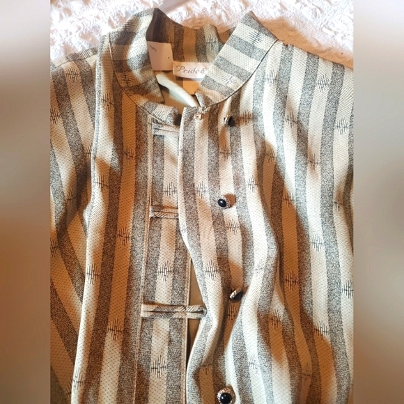Retro Button Front Striped Blazer - Picture 10 of 10